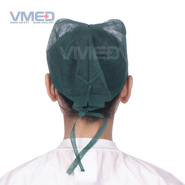 Gorra de médico verde oscuro no tejida SPP desechable
